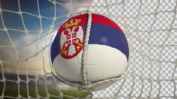 Soccer Ball Scoring Goal Day Frontal - Serbia