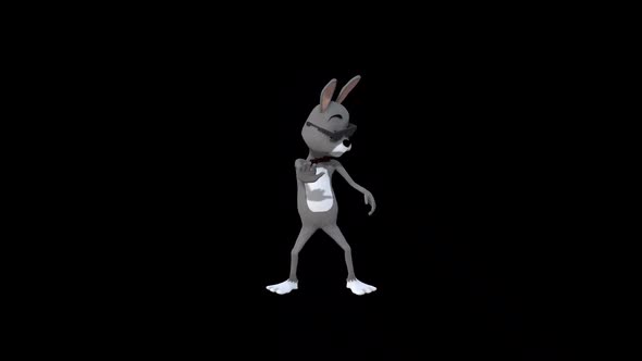 Cartoon Gray Rabbitt Dance 4 alt