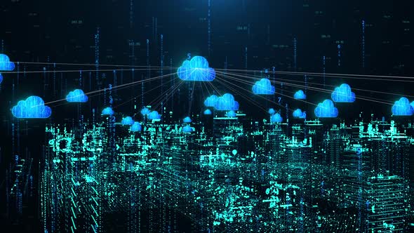 Cloud Computing Smart City Data Center Information Transmission Connection alt