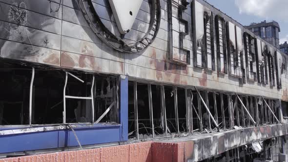 Destroyed Shopping Center in Bucha Ukraine During the War alt