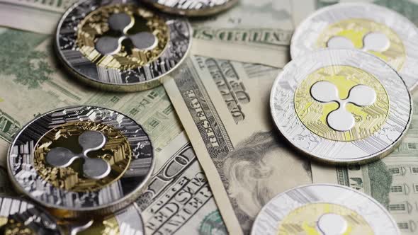 Rotating shot of Bitcoins alt