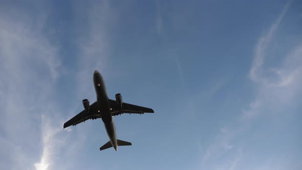 Passenger Airplane Overhead (SlowMotion)