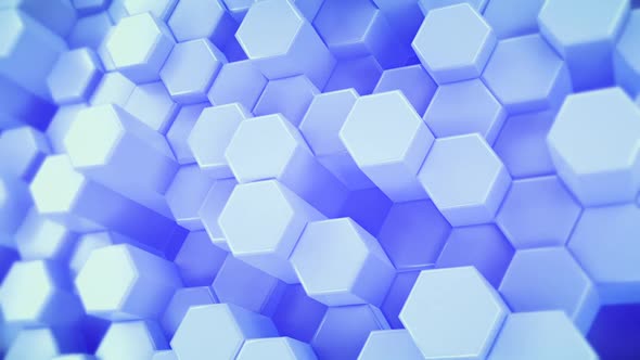 Puffy Blue Hexagon Background