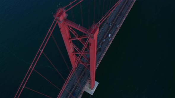 Aerial View of Almada End of 25Th of April Bridge alt