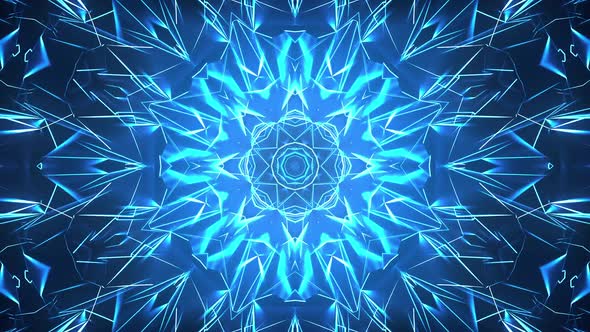 VJ Blue Glowing Kaleidoscope