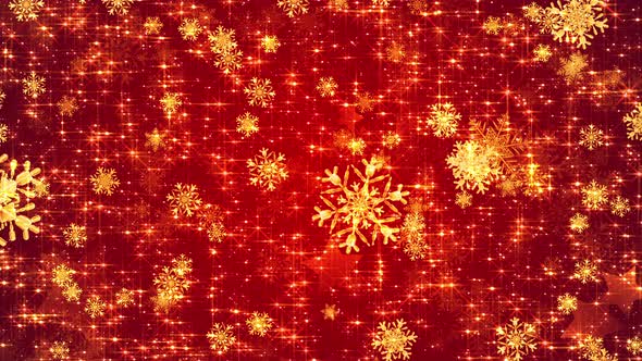 4k Magic Yellow Snowflakes