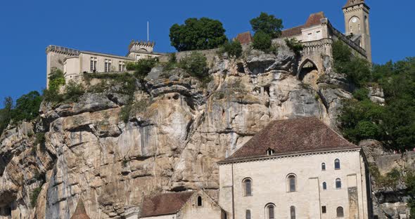 the medieval city Rocamadour, Lot department, Occitanie, France alt