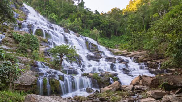 Mae Ya Waterfall in Doi Inthanon National Park, Chiang Mai, Thailand - Time Lapse