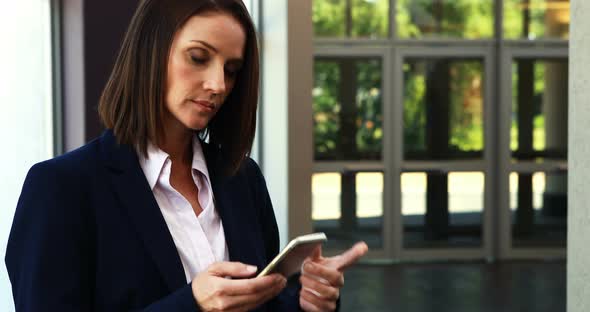 Businesswoman talking on mobile phone  alt