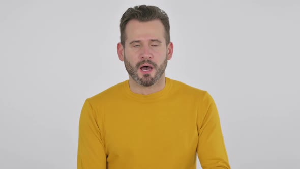 Portrait of Pensive Middle Aged Man Thinking alt