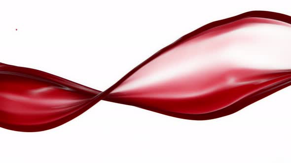 Super Slow Motion Shot of Red Wine Spiral Splash Isolated on White Background at 1000Fps. alt