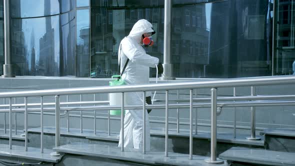 Disinfection Service. Professional Disinfectant Spraying. Covid-19. Coronavirus. alt