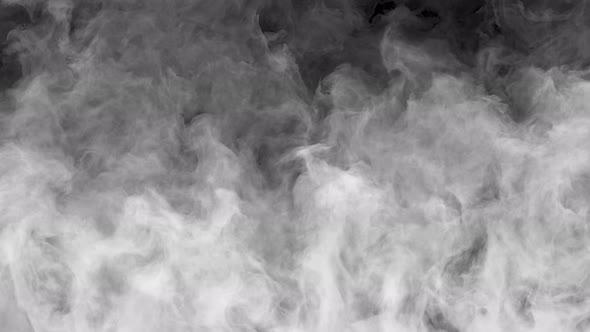 Dynamic Fog On A Dark Background Realistic Atmospheric White Smoke Slowly