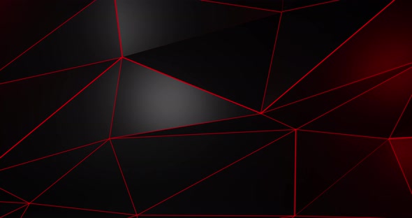 Low Poly Black with Red Lines Background
