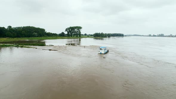 Flood on river Maas / Grevenbicht, Limburg, Netherlands