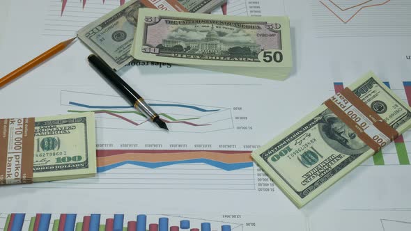 Business Chart Sales And Dollars In A Modern Office alt