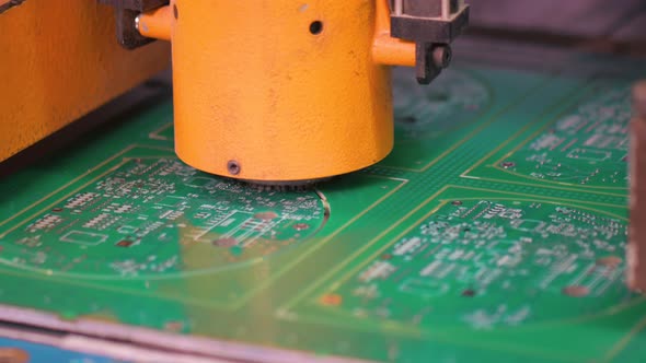 Modern digital technological production of motherboards on CNC machine