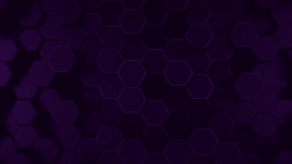 3d Purple Hexagon Background