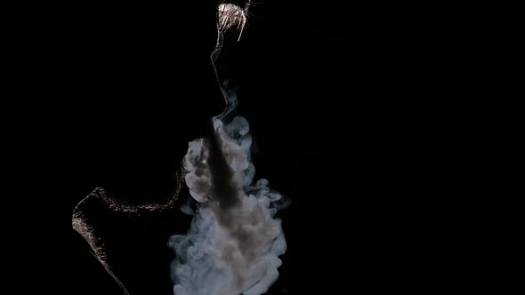 Electronic Cigarette. Exquisitely Beautiful Smoke. Black. Silhouette. Close Up alt