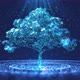 Blue Particle Tree Stage Background - VideoHive Item for Sale
