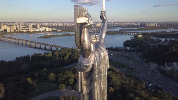 Monument Motherland. Aerial. Kyiv. Ukraine alt