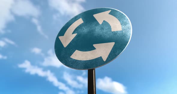 Roundabout Sign - 4K, Motion Graphics | VideoHive