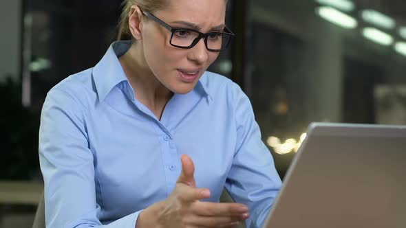 Polite Female Worker Writing Email to Angry Client, Company Professional Ethics alt