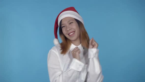 Beautiful Korean Female Celebrating Christmas alt