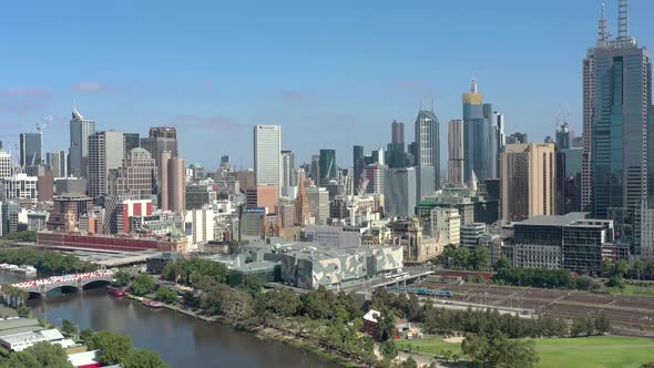 Melbourne Australia City Centre and CBD From the Air alt
