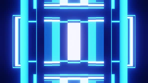 Blue Wall Stripes Neon Show For Party Vj Loop Background 4K alt