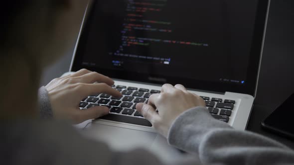 Programmer Coding On Laptop alt