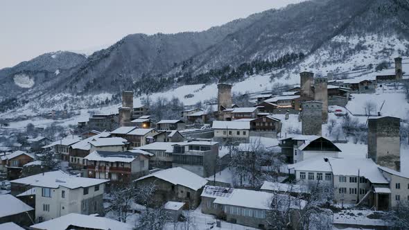 Georgia In Winter Mestia Svaneti Aerial