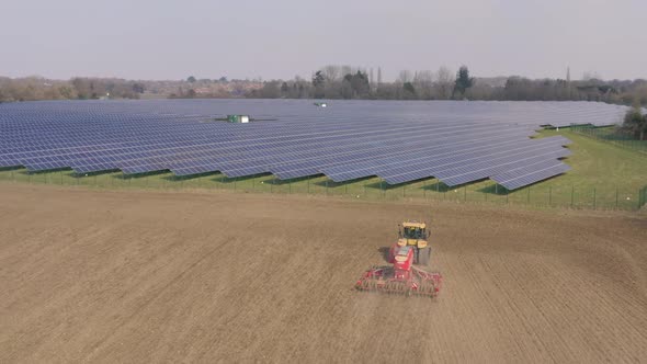 Arable Farm Meets New Age Solar Farm Aerial  alt