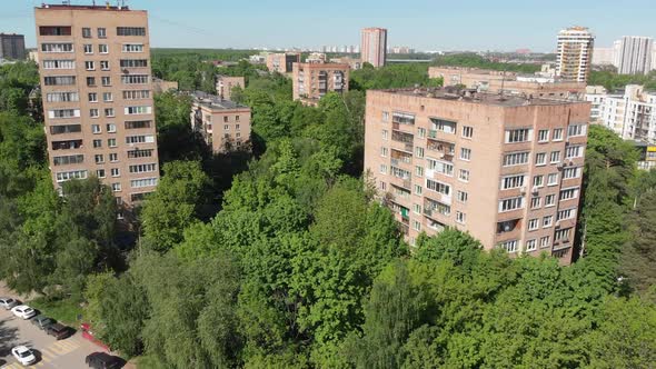 The Cityscape in Khimki City From Above. Russia