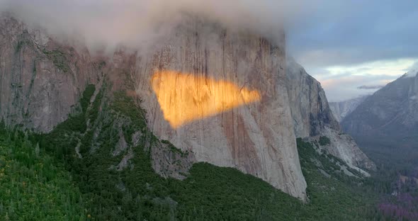Granite Escarpment with Angle of Sunlight on It. alt