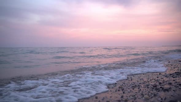 Closeup of a Beach with a Sea Beach