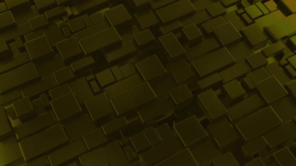3D Abstract Moving Blocks Yellow