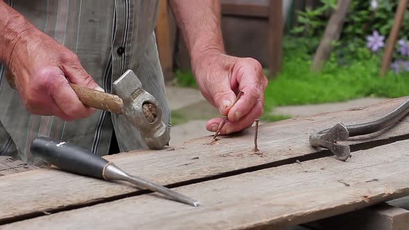 Old Hands To Hammer Nails. alt