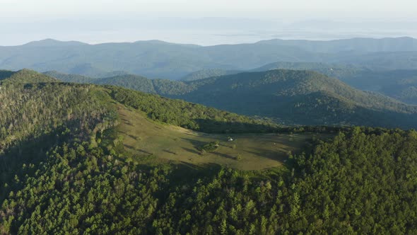 Cole Mountain and Appalachian Trail - Amherst County, Virginia - Summer - Morning - Aerial alt