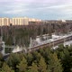 Train Passing by a Winter city landscape - VideoHive Item for Sale