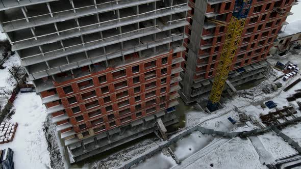 Apartment Building Construction Site Aerial View alt
