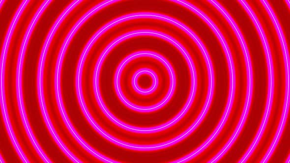 Flashing red and purple circle background.