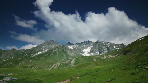 Turkey Artvin Yıldız Gölü. Unmelted Snows. 4K Time Lapse.