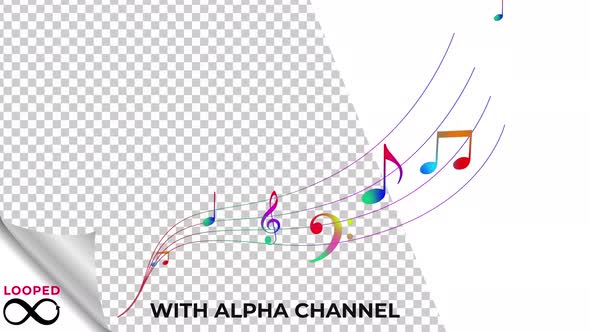 Colorful Music Notes Loop