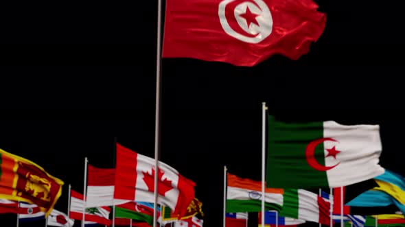 Tunisia Flag With World Flags In Alpha Channel