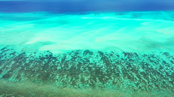 Aerial view tourism of marine island beach holiday by turquoise lagoon and white sand background of  alt