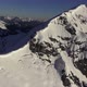 Aerial View Mountain Range With Snow