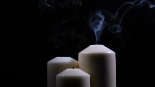 Extinguished Candles with Smoke