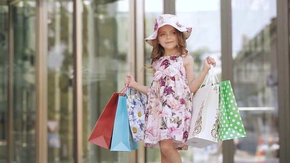 Cute Little Girl on Shopping