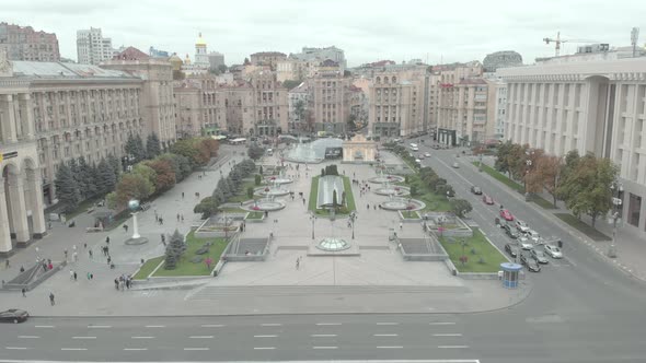 Independence Square in Kyiv, Ukraine. Maidan. Aerial View alt